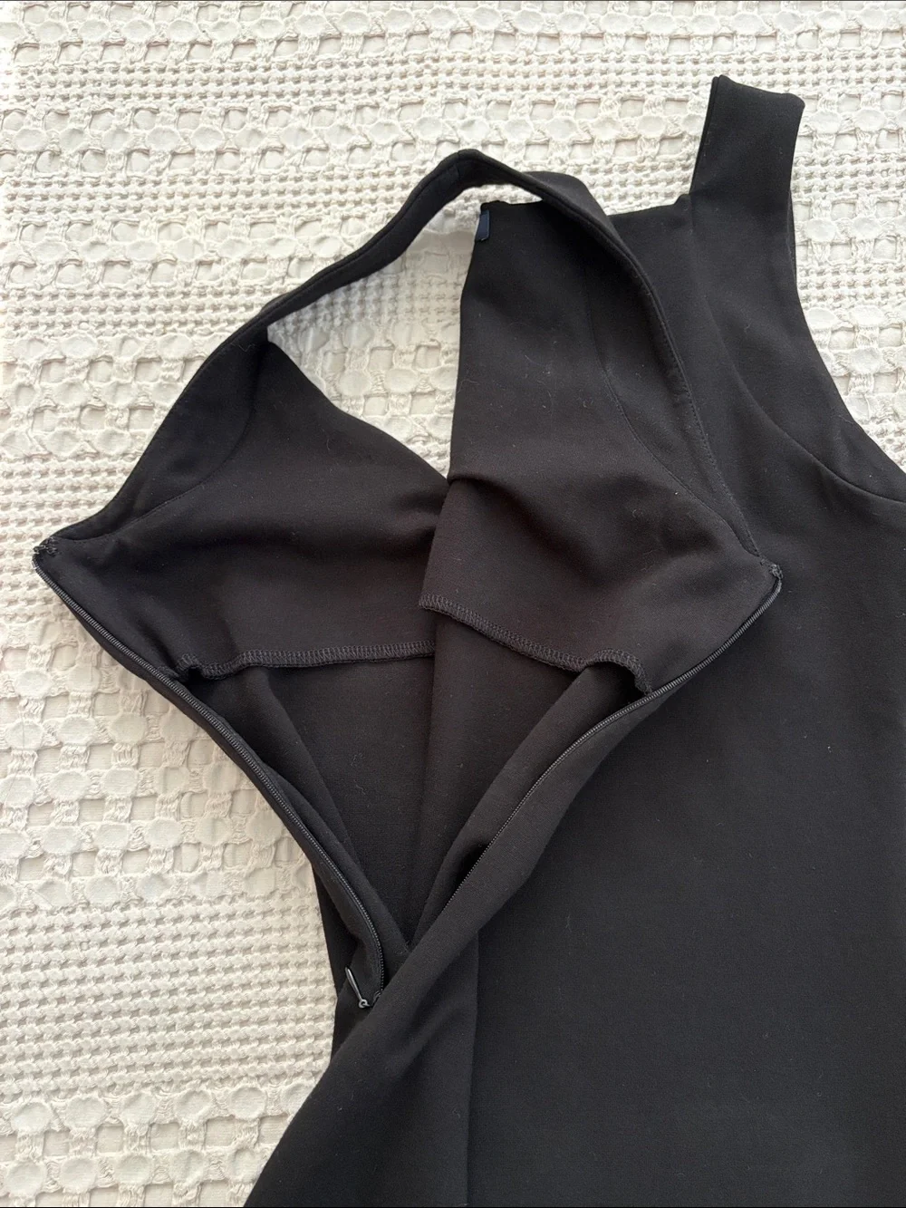 French Connection LBD Black Lace-Trim Tank Dress
